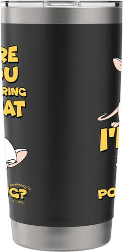 Vista 4 de Pinky and the Brain Vaso aislado de acero inoxidable Pondering