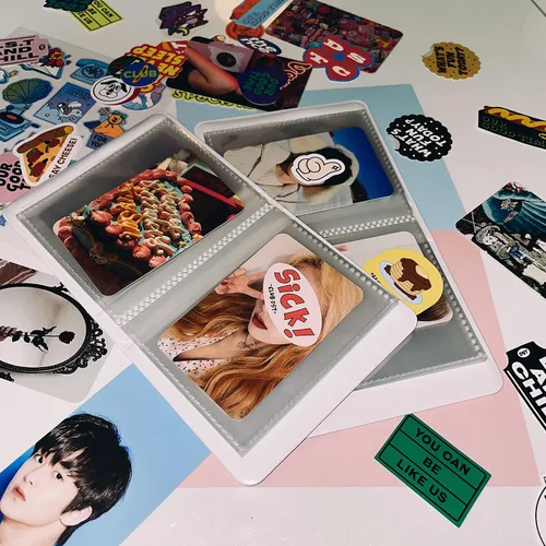 Vista 3 de Lindo mini corazón encantador Kpop Collect Book Album 2 unidades - 36 bolsillos cada una. - para tarjeta de fotos, polcos, carpeta K-pop de 3 x 4