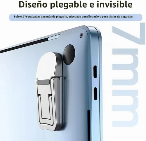 Vista 9 de Mini soporte plegable de aleación de zinc, 2 piezas, elevador de teclado de computadora portátil con 2 ángulos ajustables, soporte invisible Negro