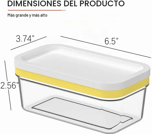 Vista 2 de UNIVIVO Cortador de Mantequilla de Plástico, Envase de Mantequilla con Tapa para Nevera, Corte Fácil de Dos Barras de Mantequilla de 4oz