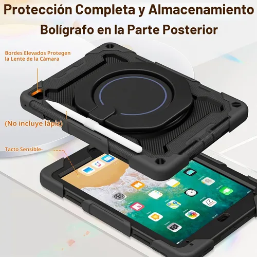 Vista 7 de ROISKIN Funda para iPad de 6ª y 5ª generación de 9.7 pulgadas, Pro 9.7, Air 2 con soporte giratorio 360 y correa de mano
