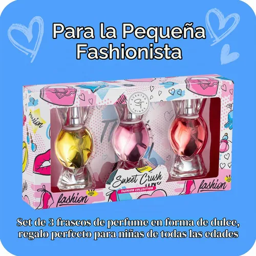 Vista 3 de SCENTED THINGS Set de Perfume para Niñas de Caramelo – Spray Corporal Frutal Perfumes para Niñas de Edad Intermedia y Adolescentes, 3 Botellas