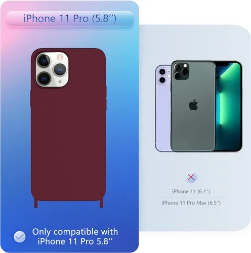 Vista 239 de Funda compatible con iPhone 8 Plus, iPhone 7 Plus/6 Plus/6S Plus con cordón, funda cruzada para iPhone con correa ajustable de silicona para iPhone