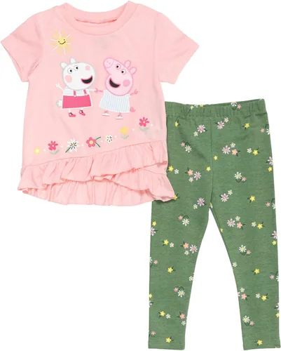 Vista 4 de Peppa Pig Conjunto de camiseta y leggings con estampado de volantes en la parte delantera