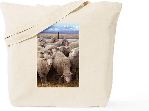 Vista 8 de CafePress Woolly Moo in Sheep's Tote Bag Reusable Natural Beige Canvas Shopping Bag