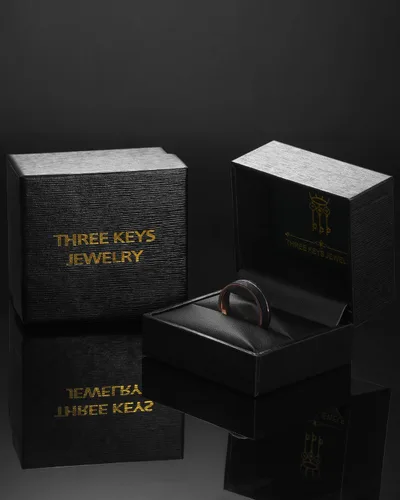 Vista 6 de Three Keys Jewelry - Joyería para hombre y mujer, anillos de tungsteno negro, 0.157 pulgadas, 0.236 pulgadas, 0.315 pulgadas, facetas amartilladas