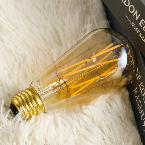 Vista 9 de Bombillas LED Edison vintage regulables de 12 W, equivalente a 100 vatios, blanco cálido de 2500 K (vidrio dorado ámbar), base E26, forma antigua
