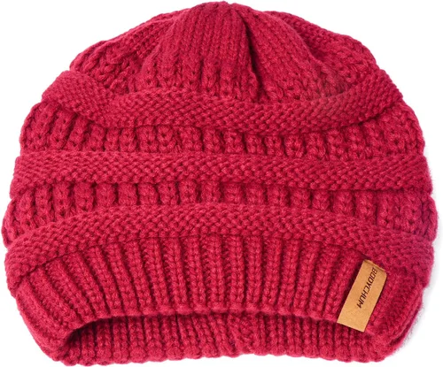 Vista 4 de Gorro de invierno unisex, regalos para mujeres y hombres, gorro de calavera de punto a rayas