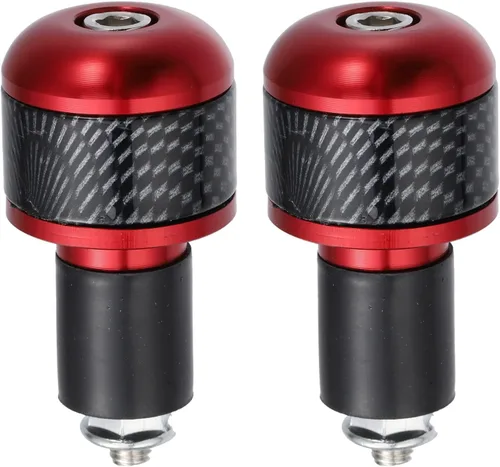 Vista 9 de X AUTOHAUX 1 par 7/8 "0.866 in azul motocicleta manillar extremo agarres barra extremos tapón tapón fibra de carbono patrón para motocicleta