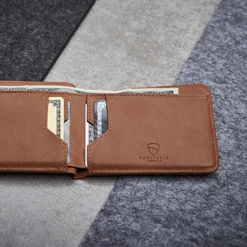Vista 3 de Vaultskin MANHATTAN - Cartera plegable minimalista delgada y tarjetero de crédito con bloqueo RFID e ideal para bolsillo frontal