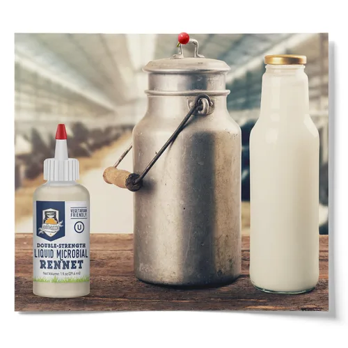 Vista 7 de Cuajo microbiano líquido para la fabricación de queso, coagulante vegetariano de la leche - 1 fl oz