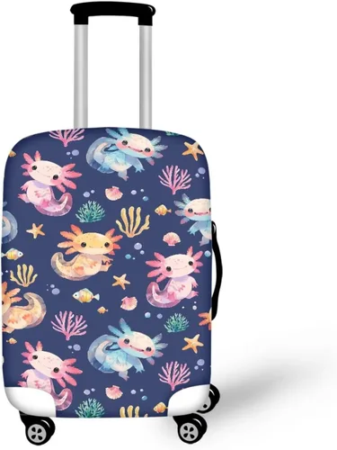 Vista 25 de COEQINE Funda para equipaje de viaje, protector de maleta, funda de equipaje lavable, tamaño S-XL (18-32 pulgadas), Blue Capy Bara Swim, L