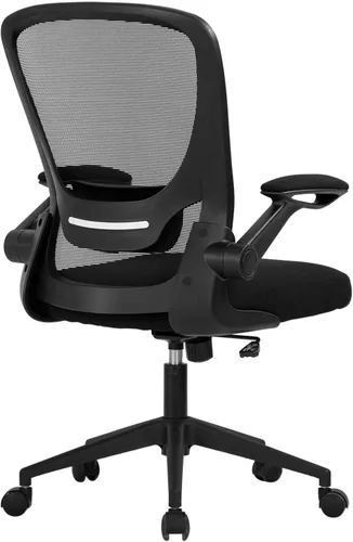 Vista 10 de Silla ergonómica de malla para oficina, con respaldo lumbar, giratoria, con ruedas, ejecutiva, con brazos y respaldo medio ajustable, para Azul