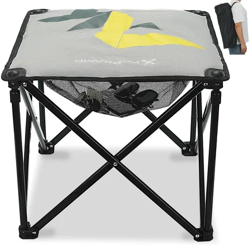 Vista 11 de Taburete acolchado para campamento, reposapiés de gran tamaño de 18 pulgadas, silla de campamento plegable para exteriores, silla otomana portátil