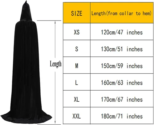 Vista 2 de Capa con capucha unisex de terciopelo largo para disfraces de Halloween