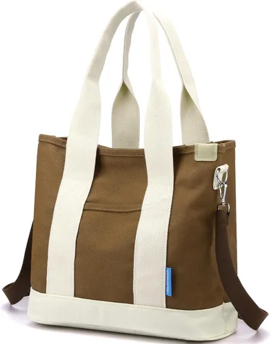 Vista 2 de Bolsos cruzados para mujer, bolsa de lona con cremallera, organizador de bolsillos, bolsa de almuerzo para mujer, bolso pequeño de hombro