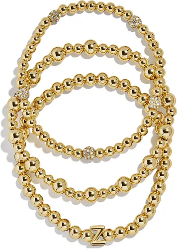 Vista 48 de BaubleBar Juego de pulsera Pisa para mujer, tres pulseras de cuentas chapadas en oro, joyería de moda, regalo de moda