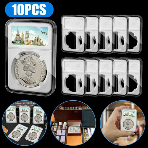 Vista 2 de Paquete de 10 soportes de exhibición de losa de monedas de 1.181 in para JFK medio dólar