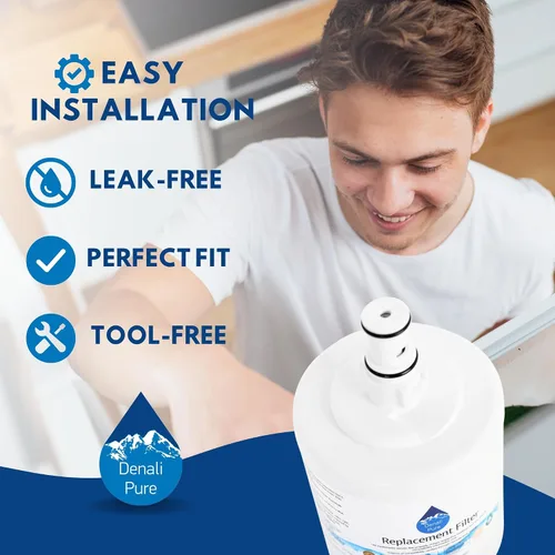Vista 6 de Paquete de 3 filtros de agua de repuesto para refrigerador Whirlpool ED25UEXHW01, compatible con Whirlpool 8171413, 8171414 cartucho de filtro