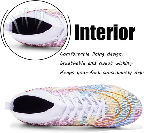 Vista 3 de Botas de fútbol para hombre, zapatos de fútbol, zapatos de punta, zapatos cómodos para adultos, atléticas, al aire libre, interior, competición