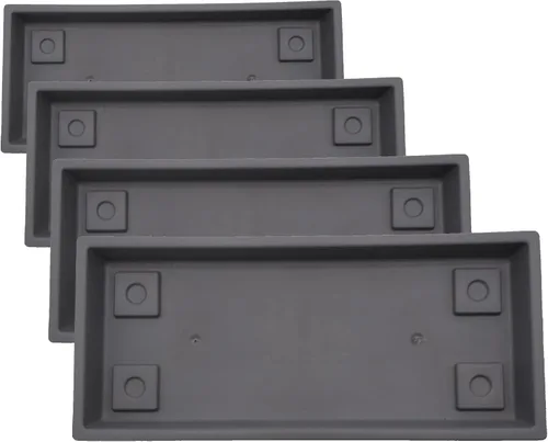 Vista 19 de The HC Companies Bandeja Rectangular Veneciana para Plantas - Platillo de 17.5" para Maceta de 18", Bandeja de Goteo de Plástico para Drenaje - Uso
