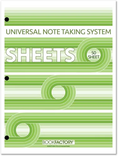 Vista 10 de BookFactory Sistema universal de toma de notas (notas Cornell) / cuaderno para tomar notas - 120 páginas, 8'' x 10'' - cubierta encuadernada