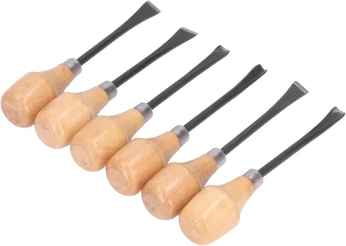 Vista 6 de Juego de cinceles para tallar madera, herramientas manuales de escultura, mango hemisférico, herramientas para carpintería, accesorios