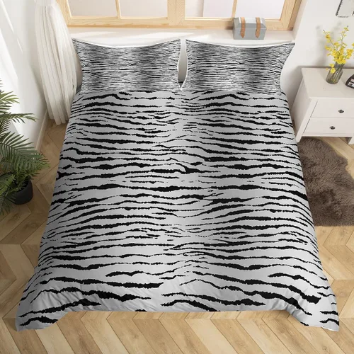 Vista 9 de Feelyou Leopard Bedding Set Twin Size, Cheetah Print Comforter Cover for Kids Boys Girls Animal Duvet Cover Safari Bedspread Cover Zipper