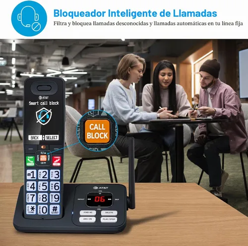 Vista 2 de Teléfono inalámbrico AT&T con sistema de contestador — BL108