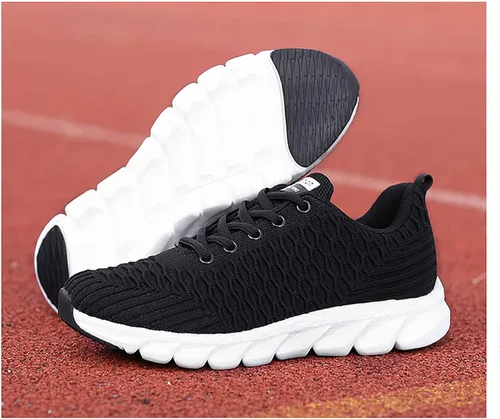 Vista 3 de ZiSUGP Outdoor Fitness Sport Sneakers Shoes Black Sneakers for Women Womens Slip On Sneakers Flying Woven Sports Shoes Women's Shoes Light Lace