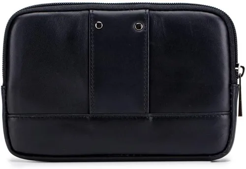 Vista 3 de Bolsa de cuero para cinturón de teléfono, bolsa horizontal para hombres, multiusos, con lazo, monedero, monedero, bolsa para teléfono celular