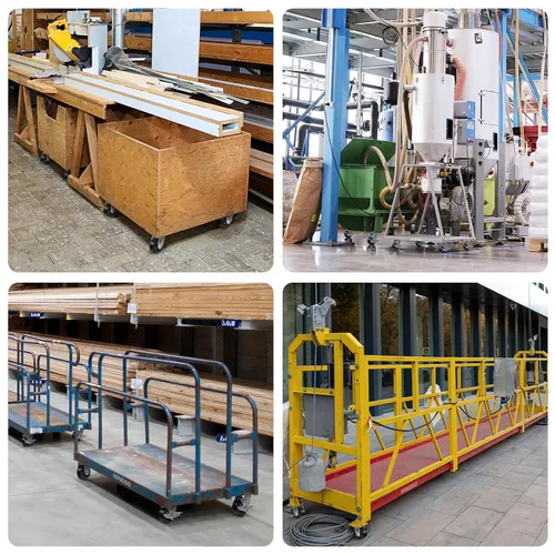 Vista 7 de Ruedas resistentes de 4 pulgadas, ruedas industriales de placa con rueda de goma, utilizadas para carrito de herramientas, plataforma, camión