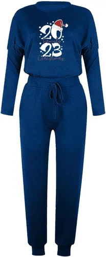 Vista 4 de Comigeewa Chándal dos piezas Navidad para mujer estampado de manga larga jersey camisas pantalones deportivos 2 piezas
