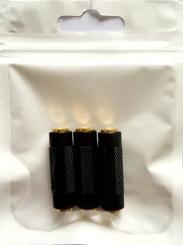 Vista 7 de Posdou 3.5mm Jack estéreo macho a 3.5mm Jack estéreo hembra a hembra adaptador conector chapado en oro (paquete de 3)