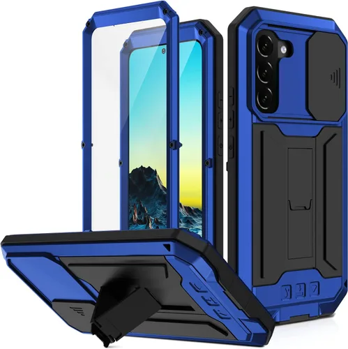 Vista 9 de Funda resistente para Samsung Galaxy S22 5G 2022 con protector de pantalla y función atril para cámara Samsung S22, de metal militar, a prueba