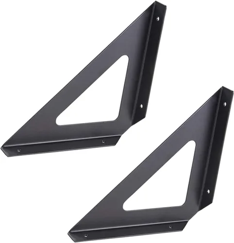 Vista 7 de Soporte de estante triangular de hierro de pared, soporte de estante de esquina industrial, soportes de soporte de pared de ángulo de 90 grados