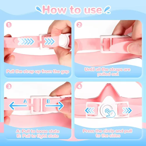 Vista 3 de Supertrip Gafas de natación para niños, paquete de 2 gafas de natación con protección UV antivaho para niños de 6 a 14 años