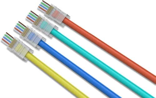 Vista 4 de RJ45 CAT6 CAT6A - Conector de paso de 23 AWG, paquete de 50 cables - End Bold Ethernet 8P8C - Enchufe modular chapado en oro