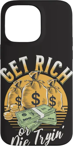 Vista 21 de Funda de dinero millonario para iPhone 12/12 Pro Get Rich or Die Trying Cash Hustle