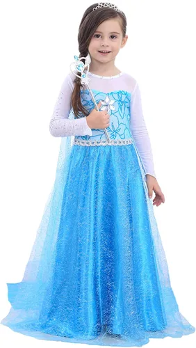 Vista 3 de Familycrazy Princess Costume, Princess Dresses for Girls Dress up Fancy Halloween Christmas for Toddler with Accessories