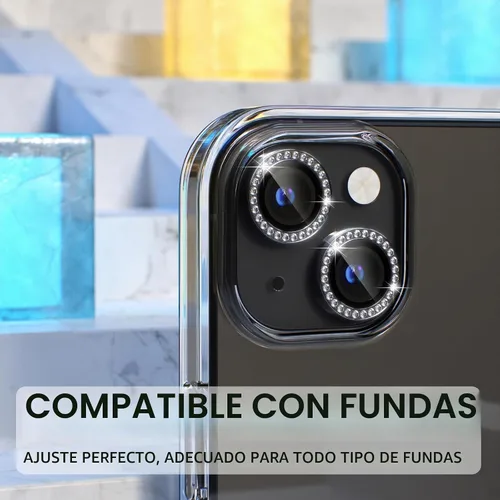 Vista 4 de Choiche Compatible para iPhone 15/iPhone 15 Plus Protector de Lente de Cámara Brillante, Vidrio Templado 9H Cubierta de Cámara Protector de Pantalla