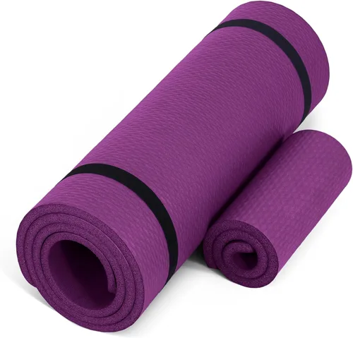 Vista 16 de CAP Barbell Colchoneta de yoga y ejercicio de alta densidad de 1/2 pulgada con correa Múltiples opciones
