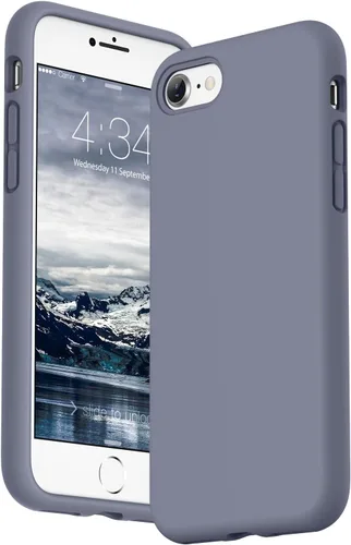 Vista 9 de Surphy - Carcasa de silicona compatible con iPhone SE 2020, iPhone 8, iPhone 7, funda de silicona líquida (con forro de microfibra) para iPhone 7