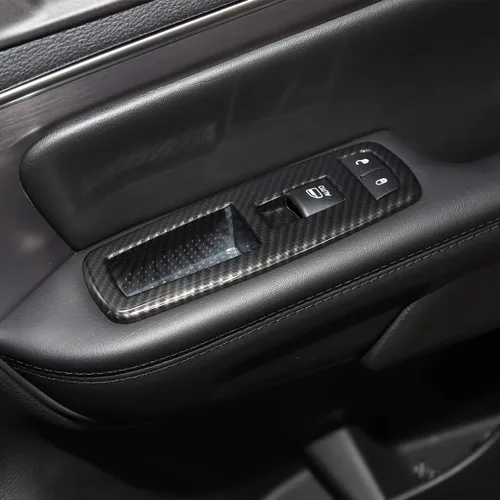 Vista 6 de JeCar Kit de moldura de botón interior para cubierta de interruptor de elevación de ventana para Jeep Grand Cherokee 2011-2020 y Jeep Cherokee