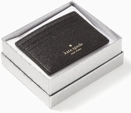 Vista 2 de Kate Spade New York Tarjetero pequeño con purpurina brillante negro