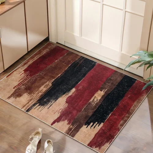 Vista 59 de Ciicool Alfombra moderna abstracta de 2 x 3 pulgadas, lavable, pequeña, antideslizante, de pelo bajo, alfombra de entrada plegable para cocina