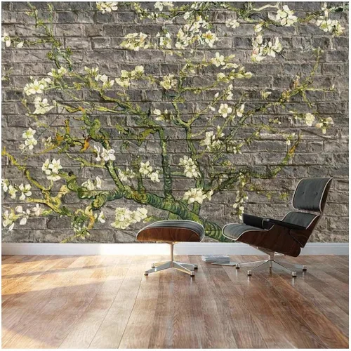 Vista 21 de Wall26 - Papel tapiz en color cobre con estampado de "Almendro en flor" de Vincent Van Gogh