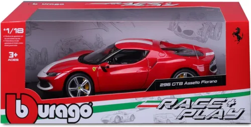 Vista 6 de Maisto 1:18 Race & Play Ferrari 296 GTB Assetto Fiorano Rojo