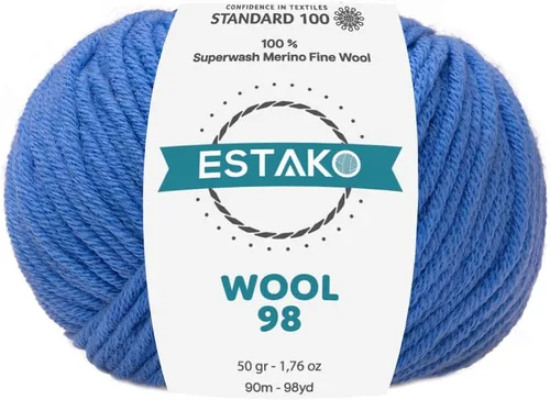 Vista 12 de Estako Wool 98 (paquete de 4 madejas) 100% lana merino superwash lana merino de peso medio suave hilo para tejer y ganchillo (4 x 1.76 onzas)