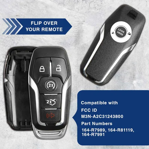 Vista 7 de KeylessOption Keyless Entry Remote Smart Key Fob Shell Case para Ford Fusion Mustang Edge M3N-A2C31243800